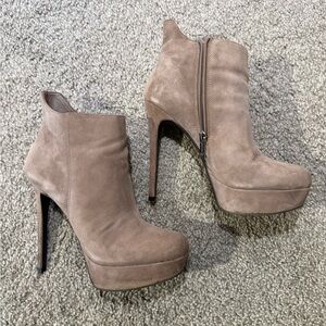 Jessica Simpson Taupe Heeled Ankle Boots